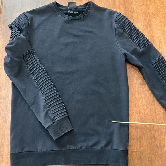 nANA Judy Biker Sleeve Sweatshirt Black Cotton Blend Men’s M Moto Streetwear - Picture 5 of 9